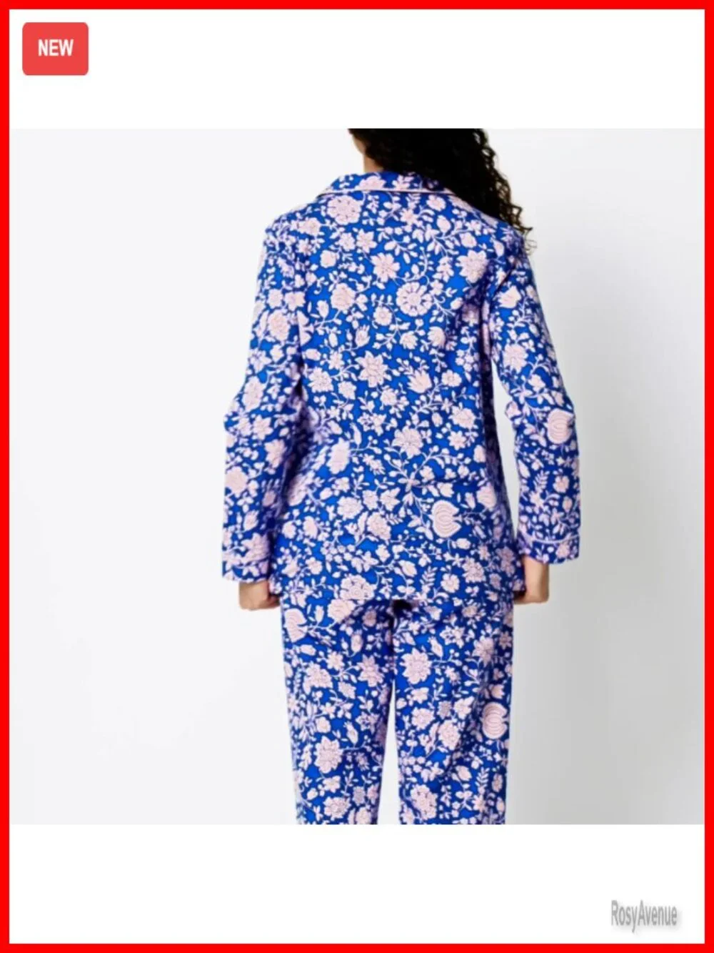 Cotton Stretch Poplin Pajama Set, Long Sleeve Button-Down Shirt with Pants